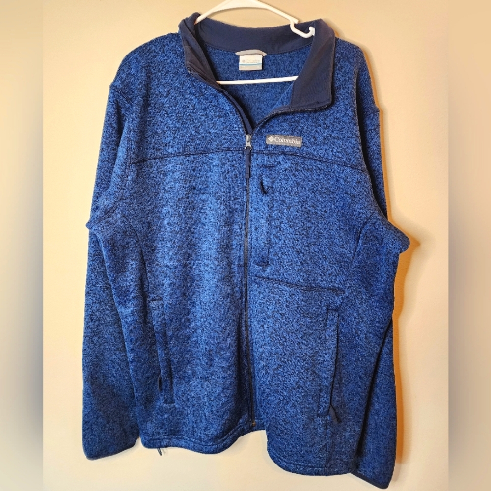 Columbia Full Zip Fleece Lined Jacket, Blue, Men's XL